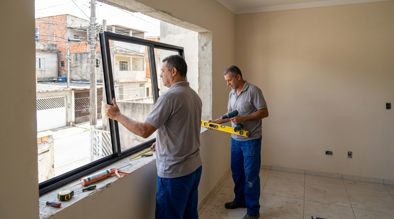 Esquadria de alumínio com vista para rua em Porto Velho-RO