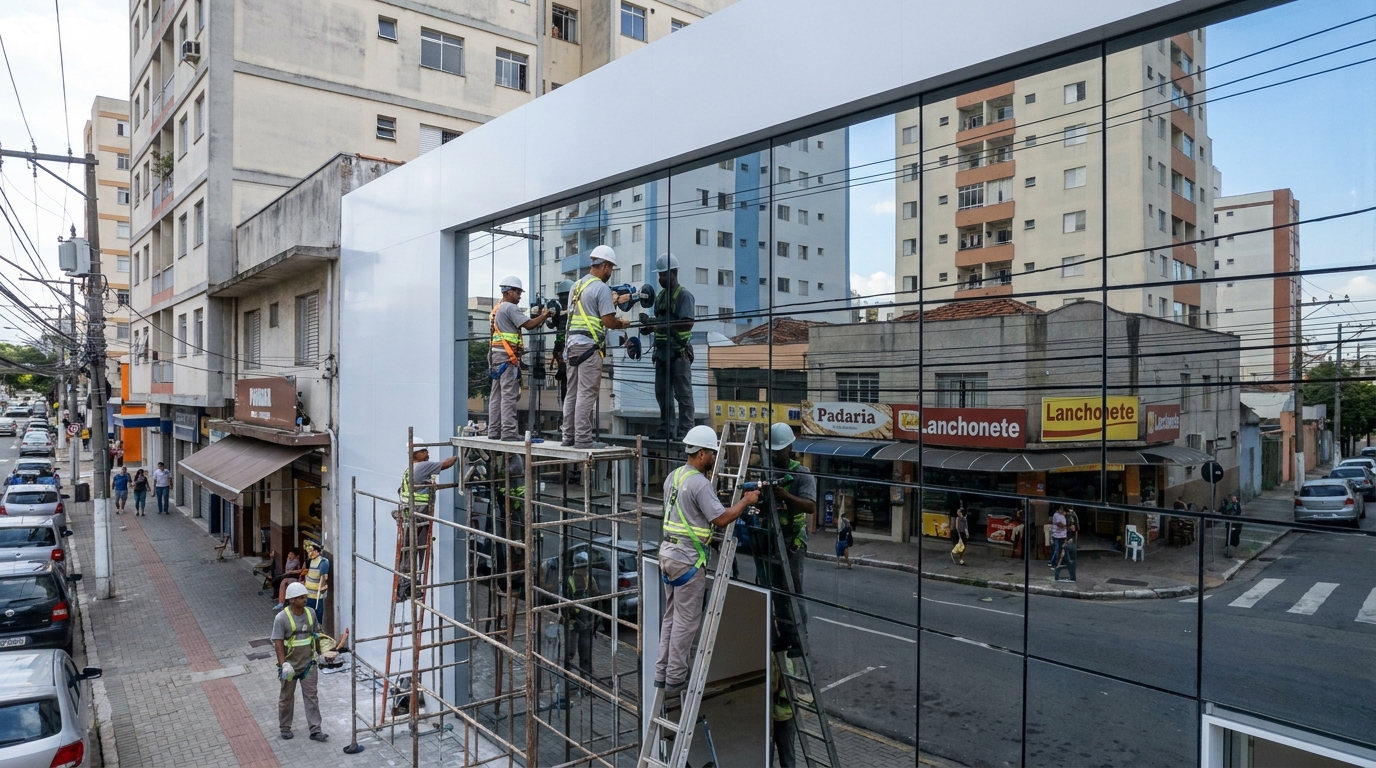 Fachada espelhada em esquina em Porto Velho-RO
